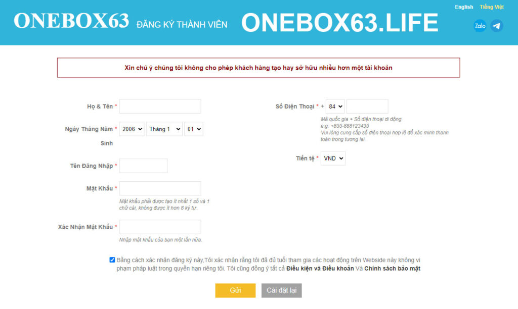 Hướng dẫn đăng ký onebox63